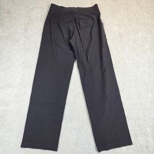 Eileen Fisher Dark Gray Viscose Pull On Straight Leg Pants Womens M
